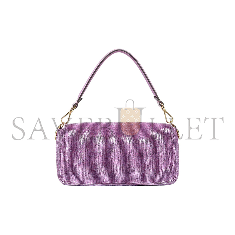 F**di beaded baguette purple shoulder bag 8br600am2lf1jco (27*15*6m)